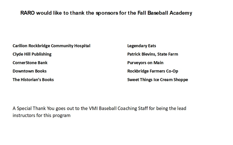 Fall Baseball Sponsors